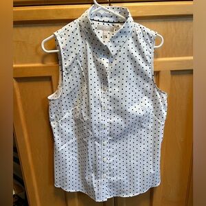 Never worn Banana republic, white top with black dots, sleeveless